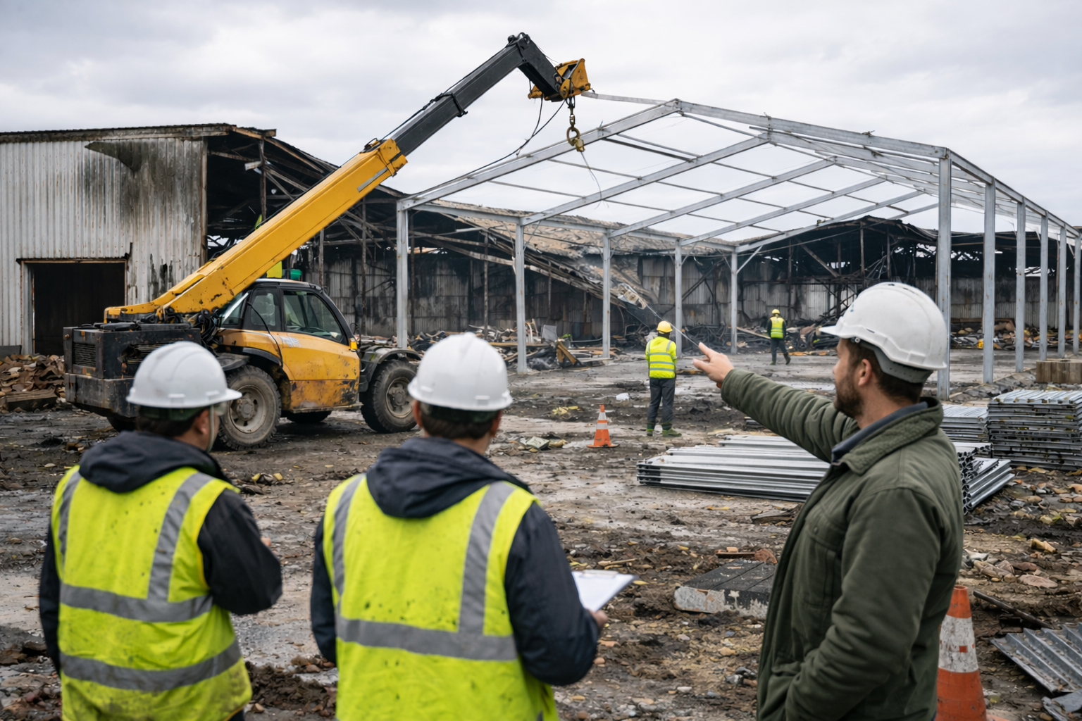 What do do after a commercial fire temporary warehouse construction