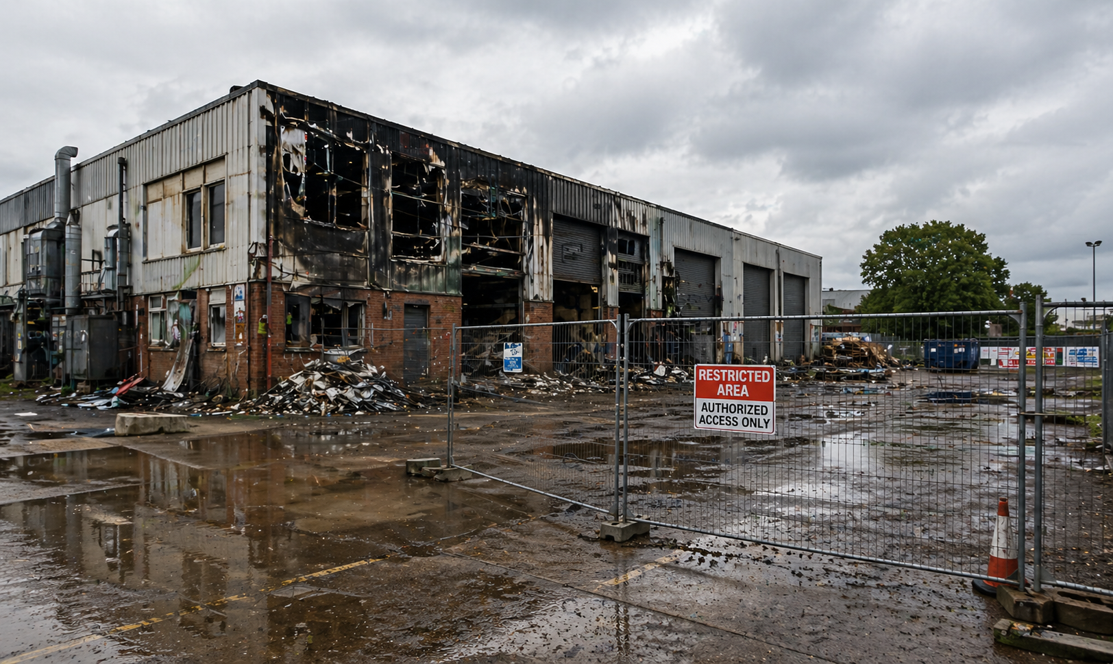 Temporary structure being installed on a partially cleared commercial site with limited working space. temporary building site requirements