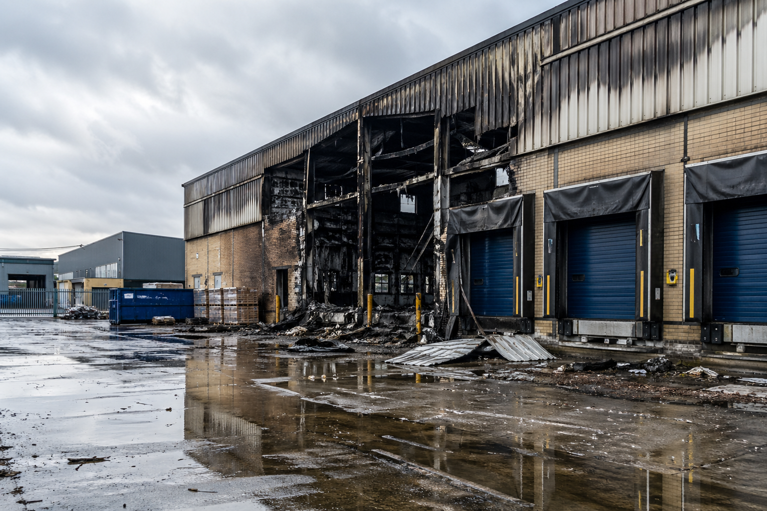 Temporary building types for business use. Temporary building needed after warehouse fire or flood damage