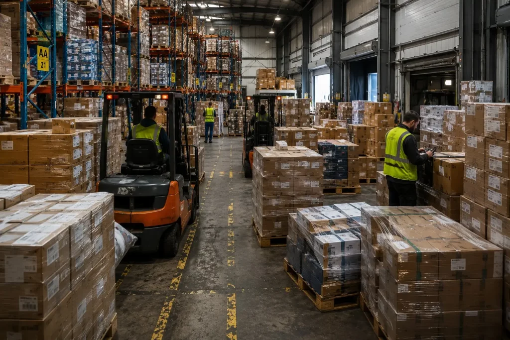 Warehouse congestion during peak demand causing restricted access and overflow stock movement challenges