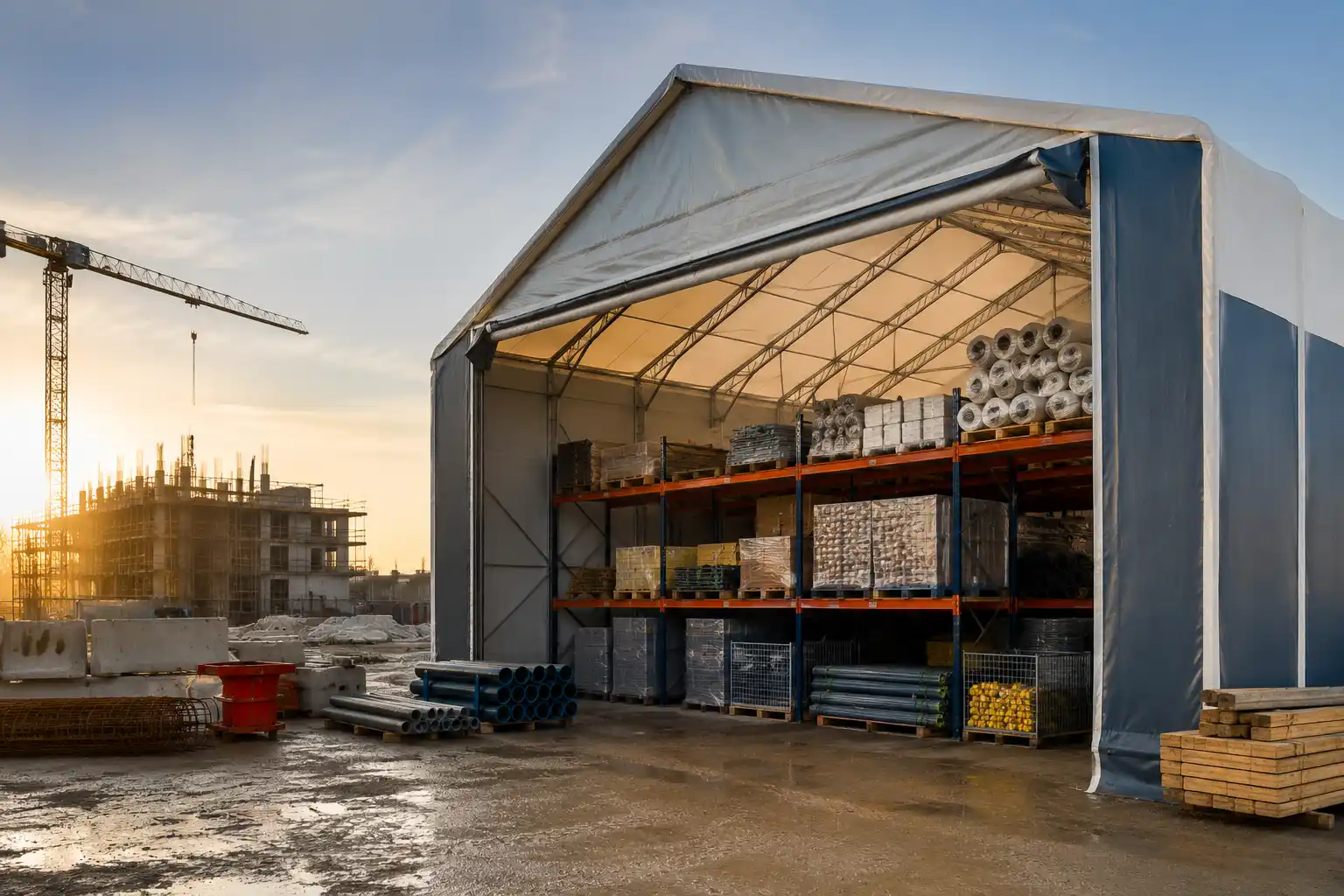 Temporary warehousing for construction sites gives project teams a secure, organised way to manage materials and equipment