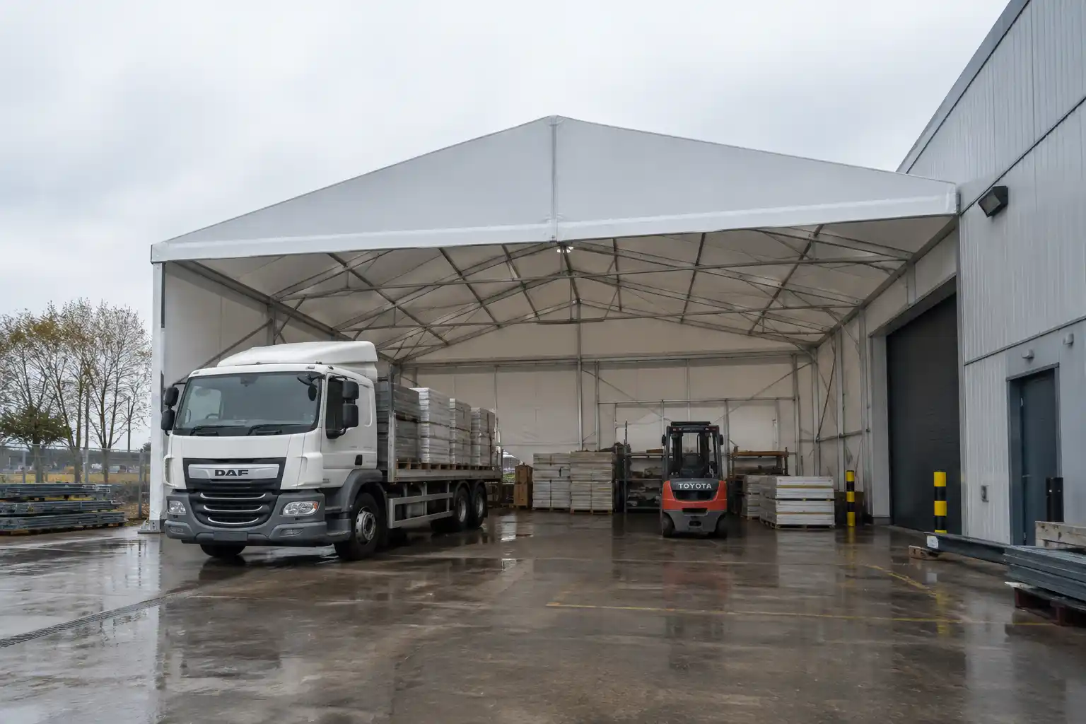 covered construction loading area